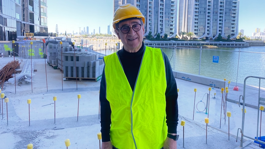 Soheil Abedian at  Sunland's The Lanes Residences, a four-building waterfront project at Mermaid Waters in August 2022