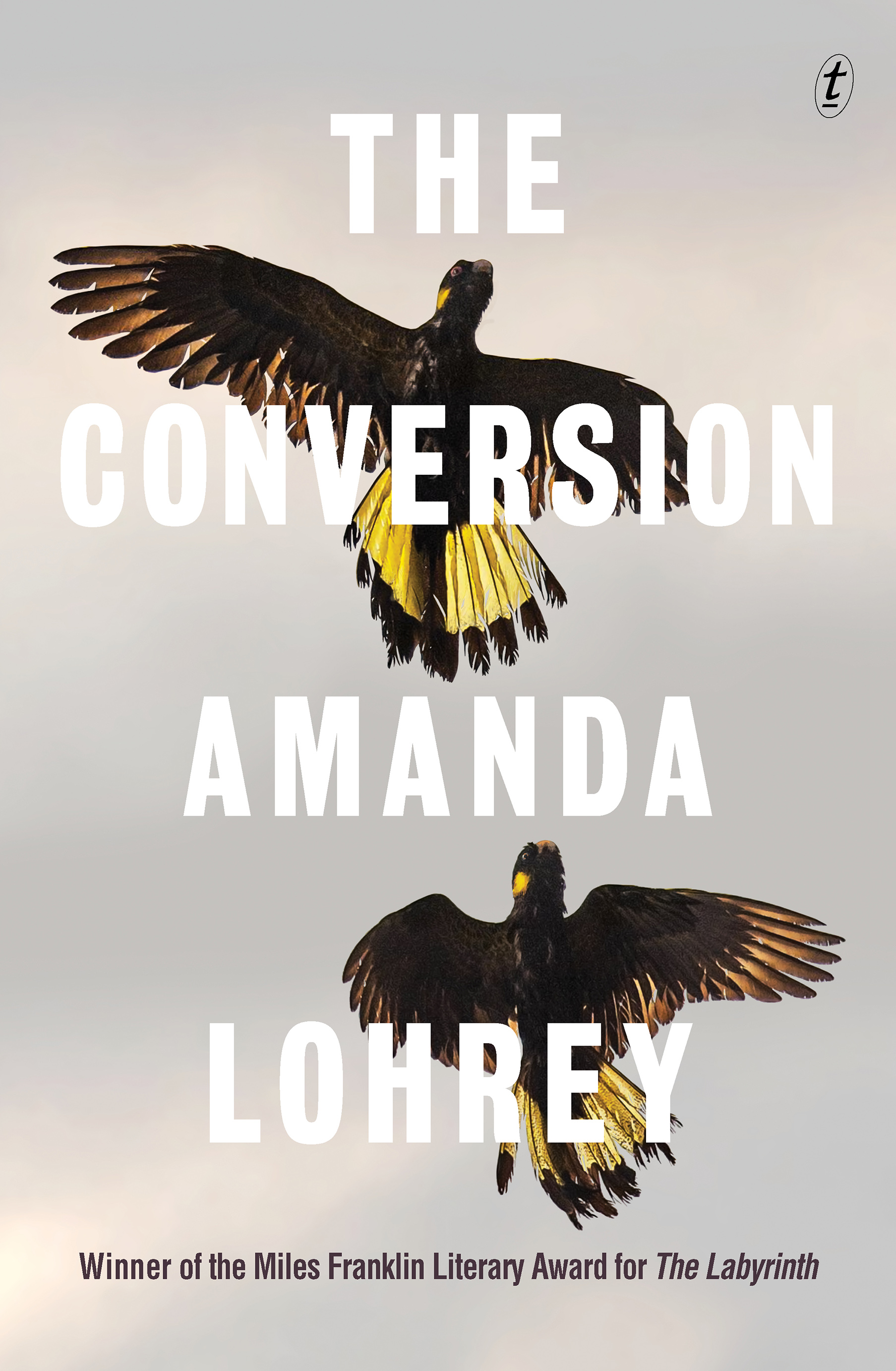 A book cover showing two birds with wings outstretched against a cloudy backdrop, with text overlaid