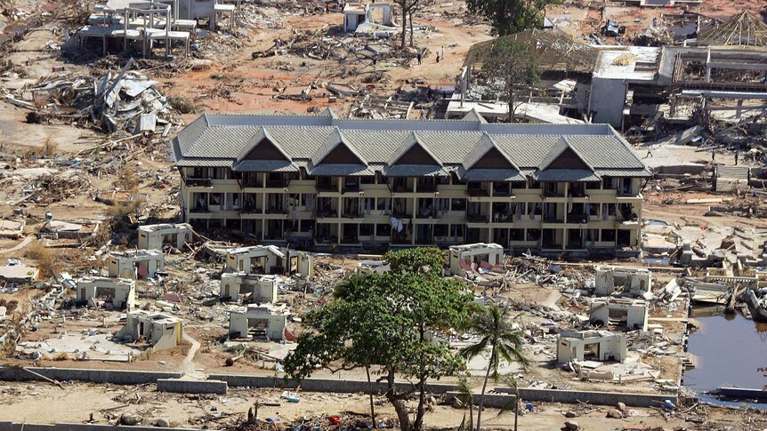 building debris Khao Lak Phuket Thailand Boxing Day tsunami