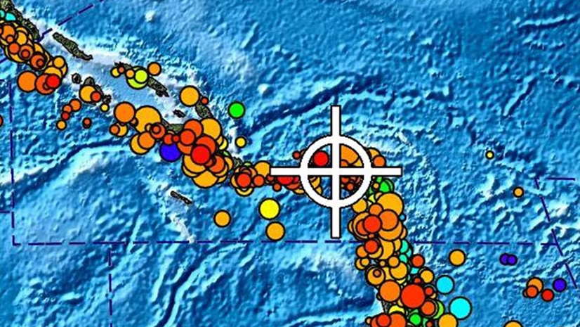 Map of epicentre of Solomons quake