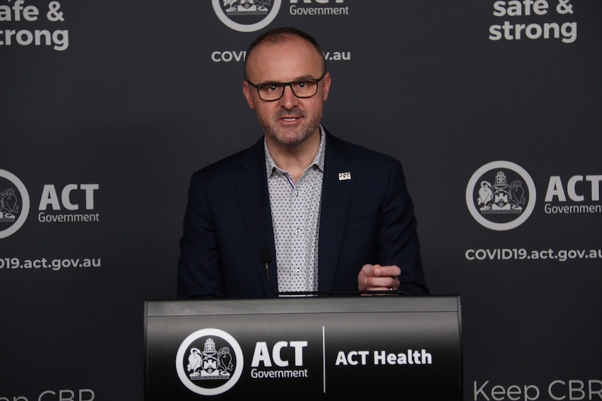 ACT Chief Minister Andrew Barr is holding a press conference.