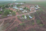 An aerial photo showing buildings and trees in the remote community of Ngukurr