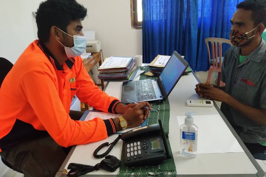 Image of Timorese man applying for a job