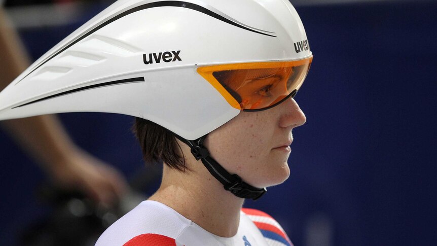 Anna Meares prior to the women's 500m time trial at the 2014 Australian track cycling championships.