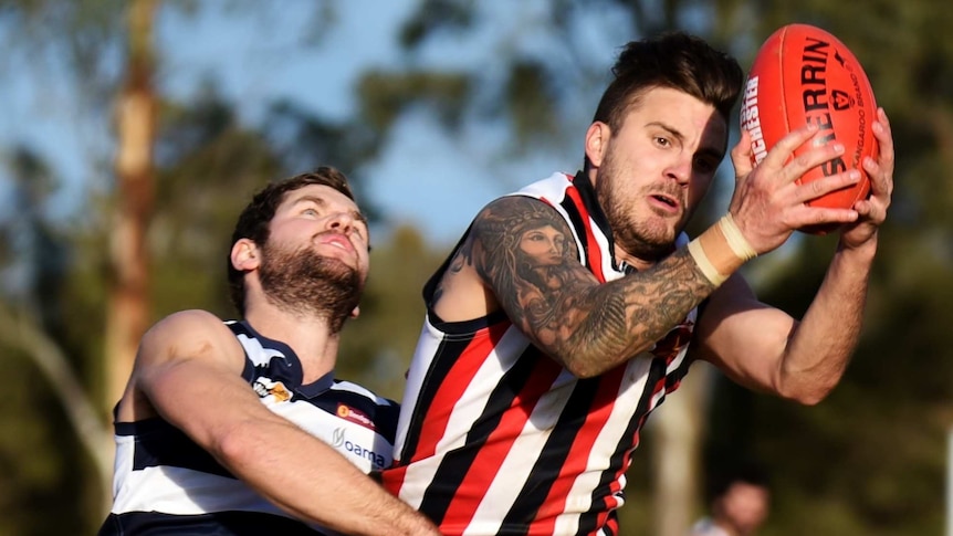 Riki Stephens playing football. Supplied: The McIvor Times