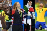 Usain Bolt, Lilly King, Kimia Alizadeh and Neymar