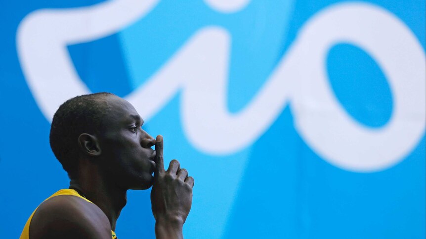 Usain Bolt says shh