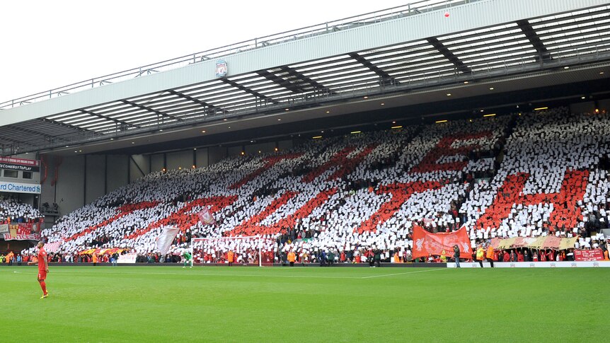 Anfield pays tribute to the victims of the Hillsborough disaster