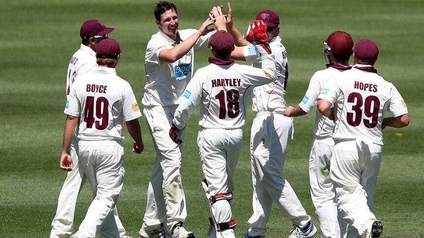 Feldman celebrates a four-wicket haul