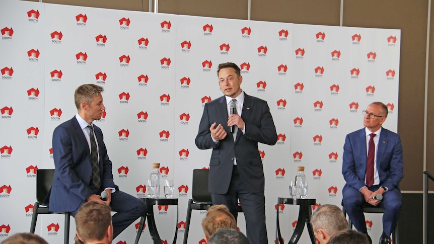 Elon Musk says the battery system will be "three times more powerful" than any other on Earth.