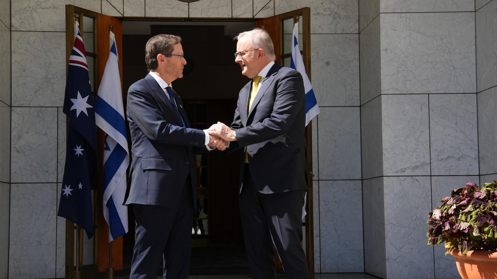 Israeli president welcomes 'new beginning' in meeting with Albanese