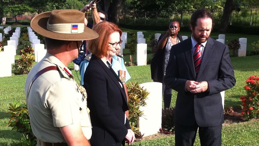 Prime Minister Julia Gillard at the Bomana War Cemetery