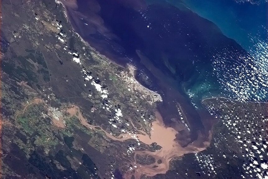 Flooding in Maryborough seen from space