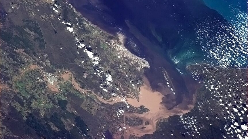 Flooding in Maryborough seen from space