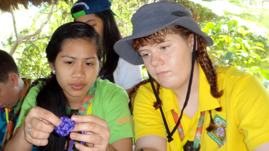 West Australian Scouts help introduce Manila street kids to the Scouting movement.
