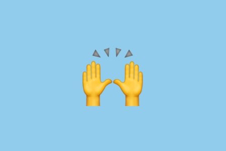 An emoji icon of two hands, palms out, with marks indicating exclamation around the fingertips.