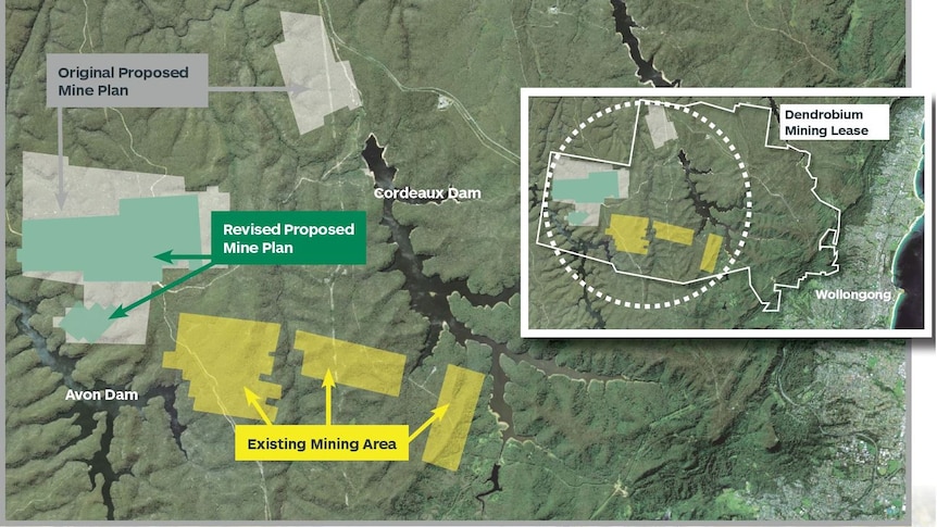 Graphic of mine plan showing reduced longwall activity