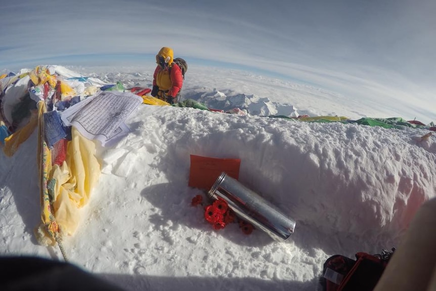 Roll of Honour canister on Mt Everest