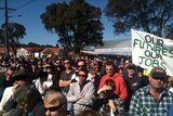Hundreds turned out in protest in Smithton.