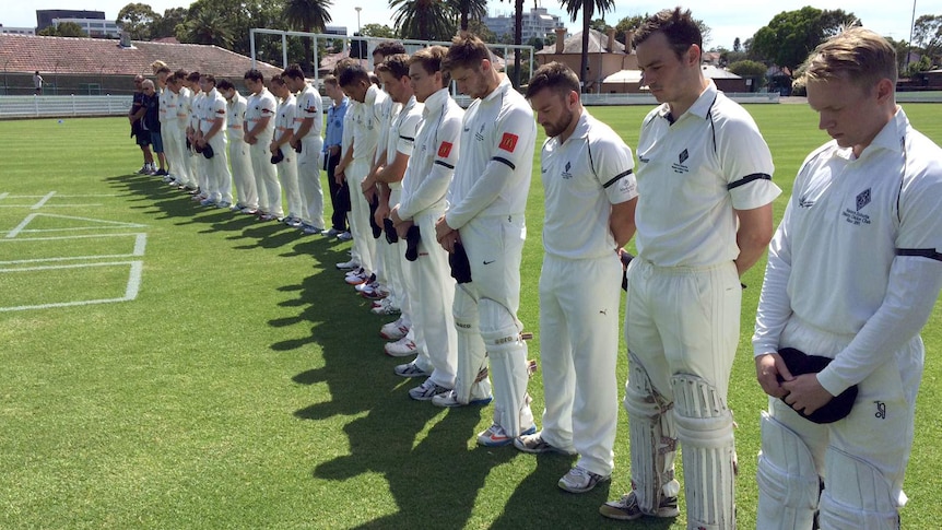 Western Suburbs players pause to remember Phillip Hughes
