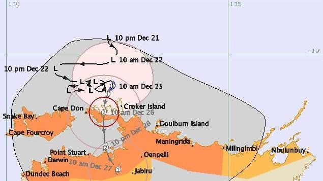 Tropical cyclone forecast track map