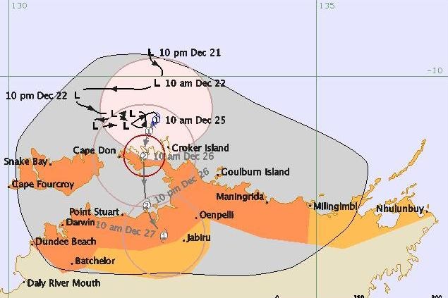 Tropical cyclone forecast track map