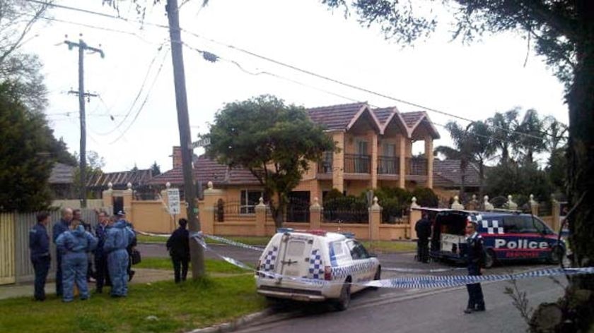 Police gather at the home of alleged Melbourne crime identity, Macchour Chaouk