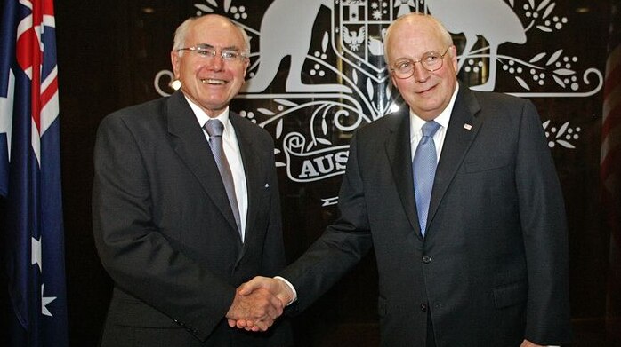 John Howard welcomes US Vice-President Dick Cheney to his office in Sydney in February 2007 (AFP: Torsten Blackwood)