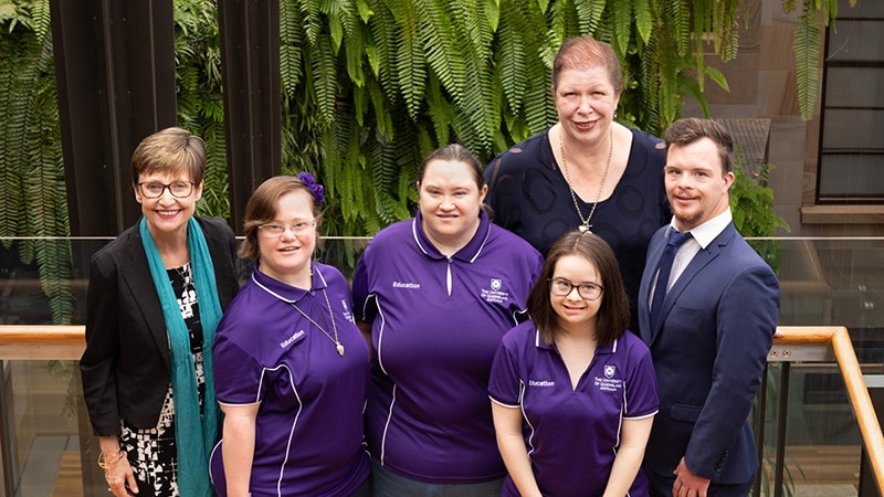 Associate Professor Rhonda Faragher, Alana Pettigrew, Rebecca Flanagan, Dr Jan Lloyd, Mia Johnston and Michael Cox.