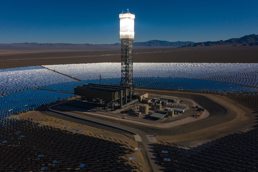 The Ivanpah CSP plant in the Mojave Desert, California