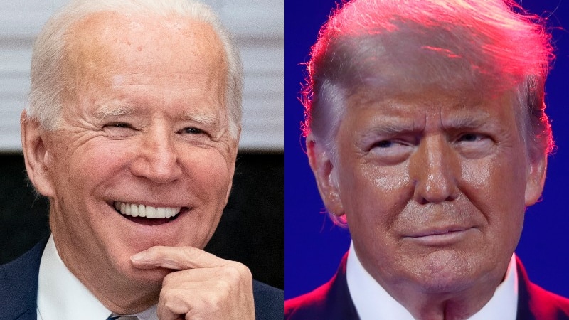 A composite image of  Joe Biden and Donald Trump