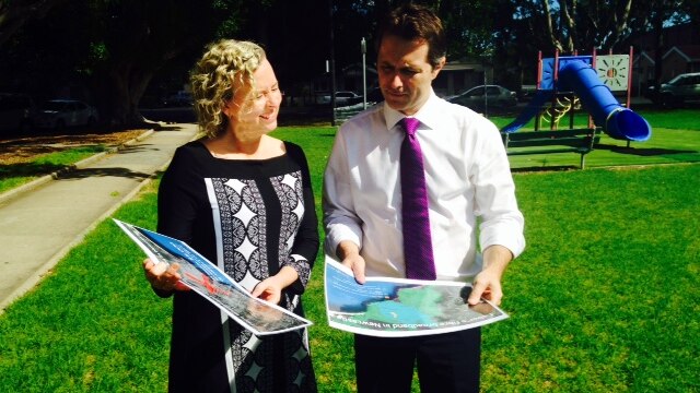 Federal Newcastle MP Sharon Claydon and the Opposition's spokesman for Communications, Jason Clare.
