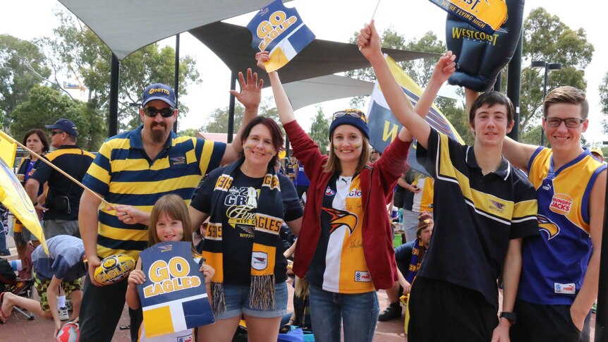 Eagles fans outside Subiaco Oval