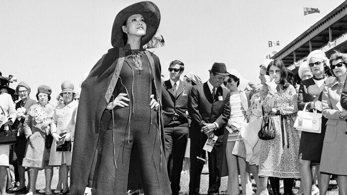 Japanese model Ritsuko Kai at the 1970 Melbourne Cup