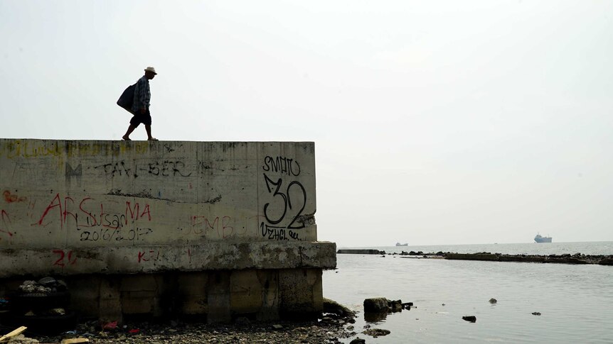 A new sea wall in Jakarta