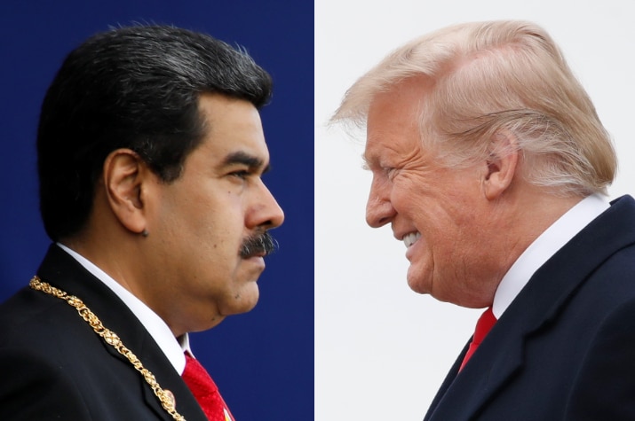 A composite image of Venezuelan President Nicolas Maduro and US President Donald Trump.