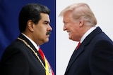 A composite image of Venezuelan President Nicolas Maduro and US President Donald Trump.