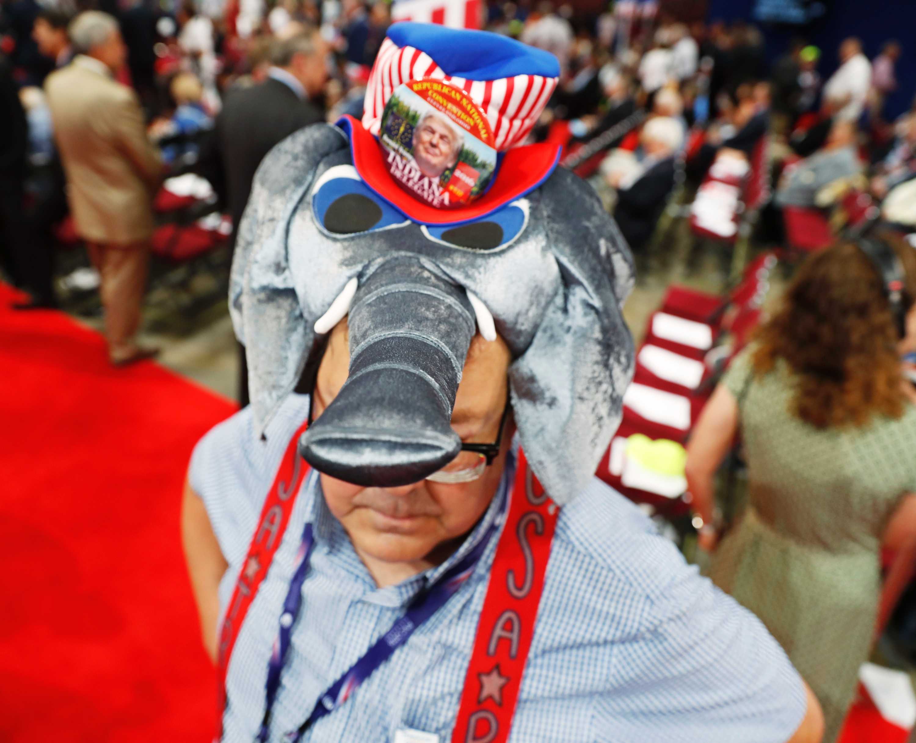 US election Novelty hats in Republican National Convention spotlight