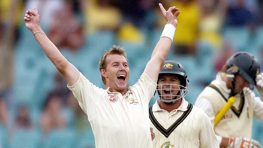 Brett Lee takes the wicket of South Africa's AB de Villiers during the New Year's Test at the SCG in 2006.