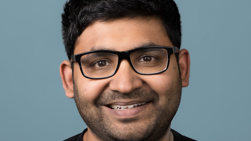 Bio shoot supplied of Parag Agrawal smiling, wearing a black t-shirt