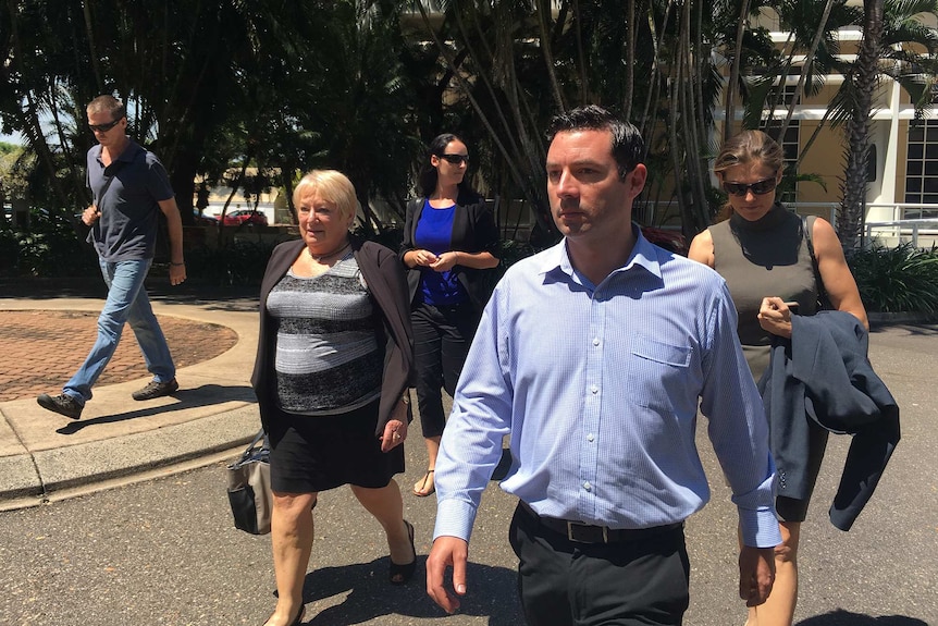Carlie Sinclair case witnesses and family members outside court.