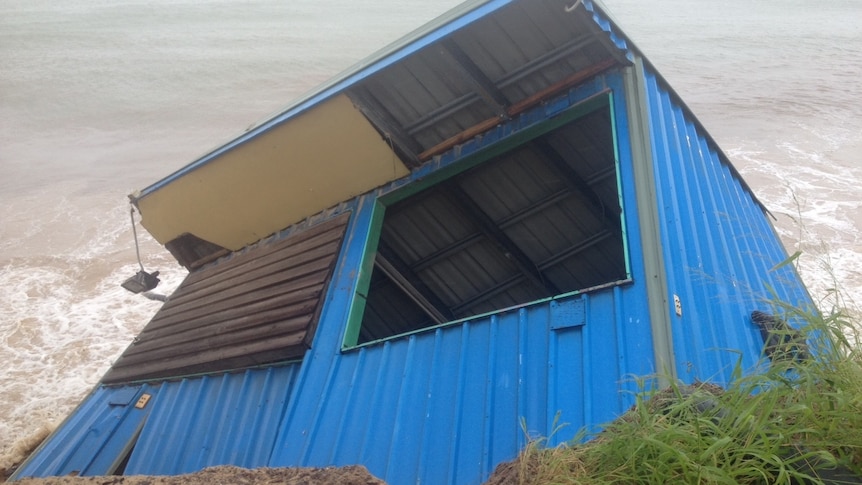 Beach erosion caused building collapses