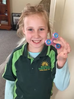 Shyanne-Lee Tatnell with a fidget spinner.