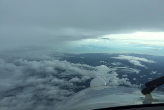 CareFlight cockpit view of Cyclone Lam