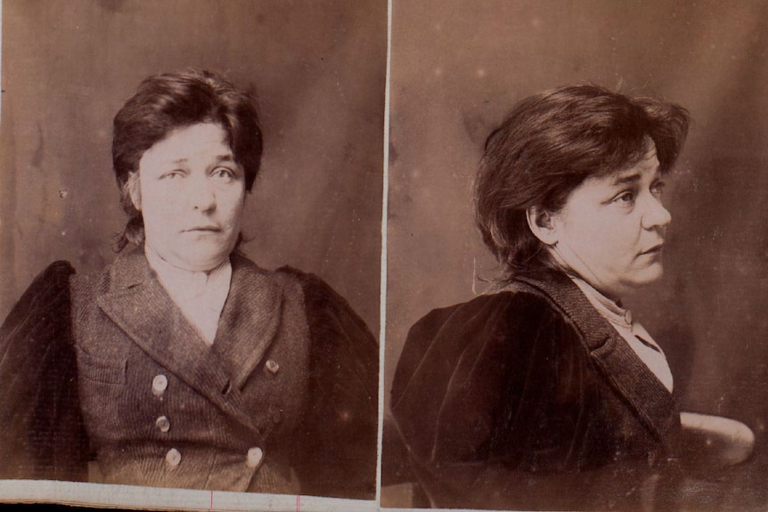 Black and white photos of a woman