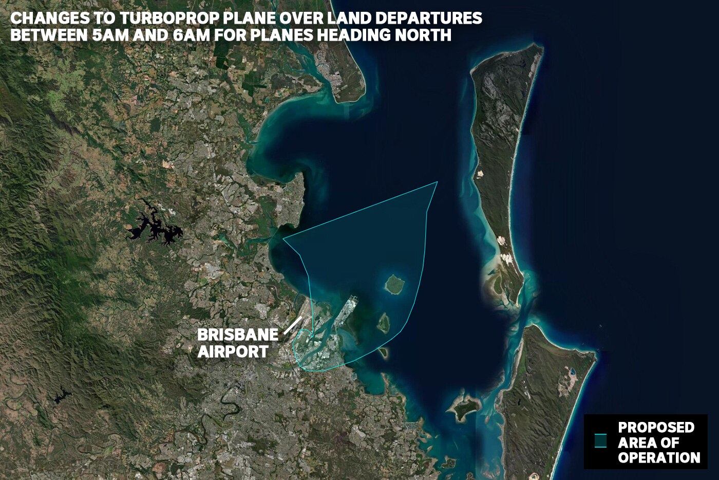 Changes to turboprop plane over land departures between 5am and 6am for planes heading north