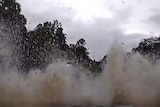 Dashcam footage shows water over Adrian Hastwell-Batten's car's windscreen after he hit floodwaters
