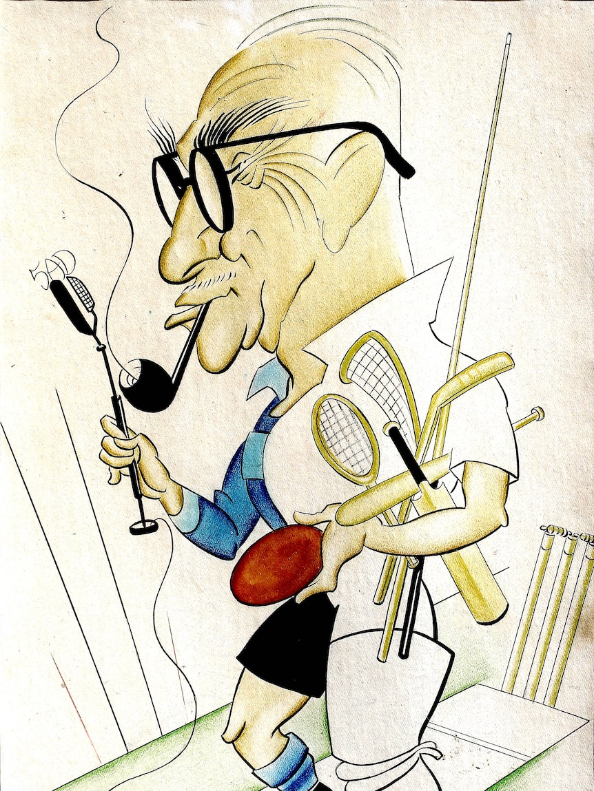 A caricature of Victor Richardson.