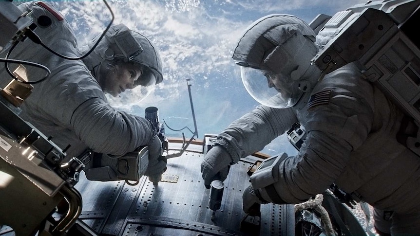 Sandra Bullock and George Clooney in Gravity