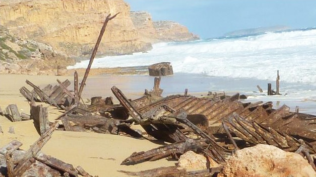 Ethel wreck on Yorke Peninsula beach